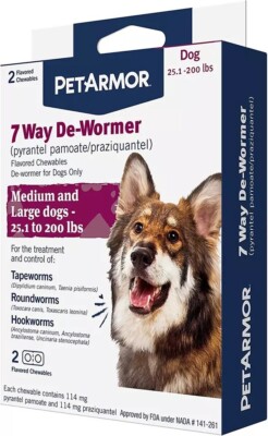 7 Way De-Wormer for Dogs, Oral Treatment for Tapeworm, Roundworm & Hookworm in L