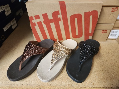 FitFlop Damen-Sandale Lulu SHIMMERFOIL Keilabsatz Größe Farbe wählbar NEU Etikett - Bild 21 von 25