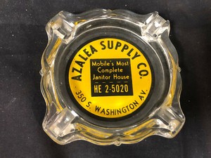 Vintage Mobile, Alabama Advertising Azalea Supply Co. Glass  Promo Ashtray
