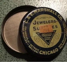 Vintage C&E Marshall Co. Jewler’s Seventeen Jewel Women's Watch Parts Tin 1930's