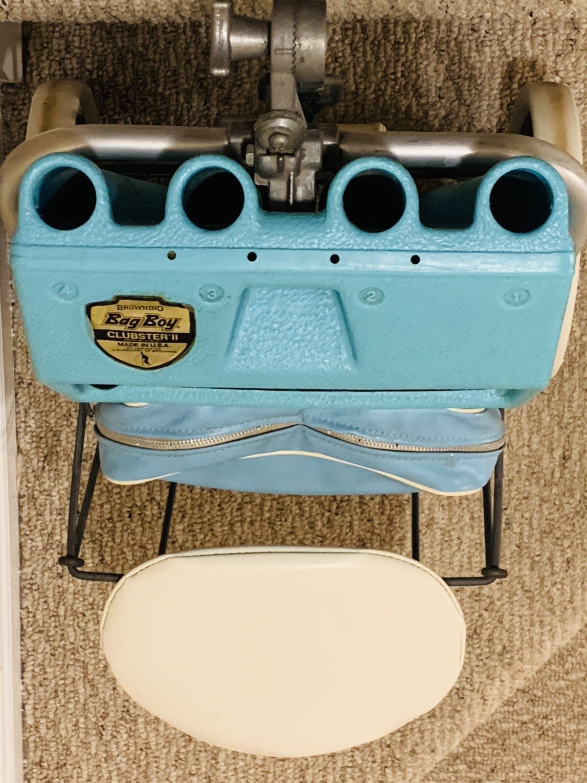 Vintage Rare Browning Bag Boy Clubster II, Golf Cart Bag Seat Combo