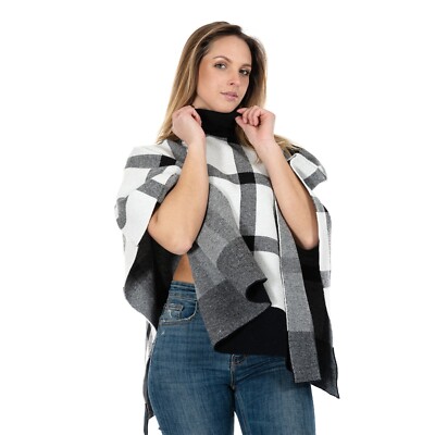 Mantella Scialle Di Pile Mantella Poncho Scialle Da Donna Simil