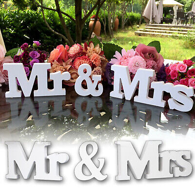 Mr & Mrs Letters Wooden Sign Standing Top Table Wedding Decoration Party New Mr & Mrs Letters Wooden Sign Standing Top Table Wedding Decoration Party New