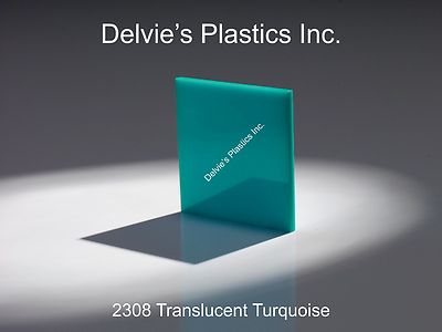 5 Sheets 3/16'' 2308 Translucent Turquoise Cell Cast Acrylic Sheet  12'' x 12''