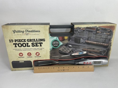 New - Grilling Traditions - 17 Piece Grilling Tool Set in a Case - SBQ-6567-JB - Picture 2 of 6