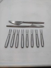 MCM Kalmar Stainless Steel Corn Skewers And Butter Knives 10 Pieces Total 