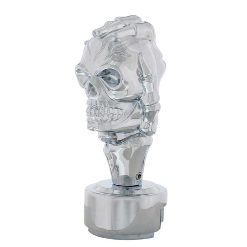 Chrome Skull 13/15/18 Speed Gearshift Knob w/ Adapter - Picture 3 of 10