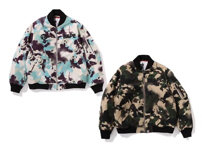 A BATHING APE Men's MAP CAMO BOMBER JACKET 1L30141004 z | eBay