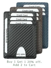 Mens RFID Block Slim Wallet Credit Card ID Holder Minimalist Front Pocket Wallet