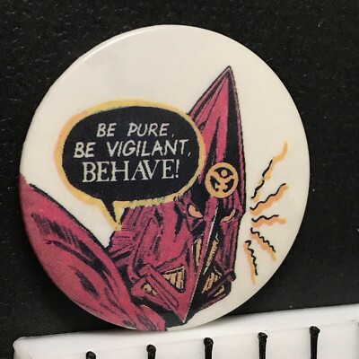 2000 AD, Torquemada Be Pure Be Vigilant (1980s) Vintage Comic Pin