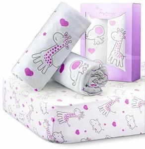 purple fitted crib sheet