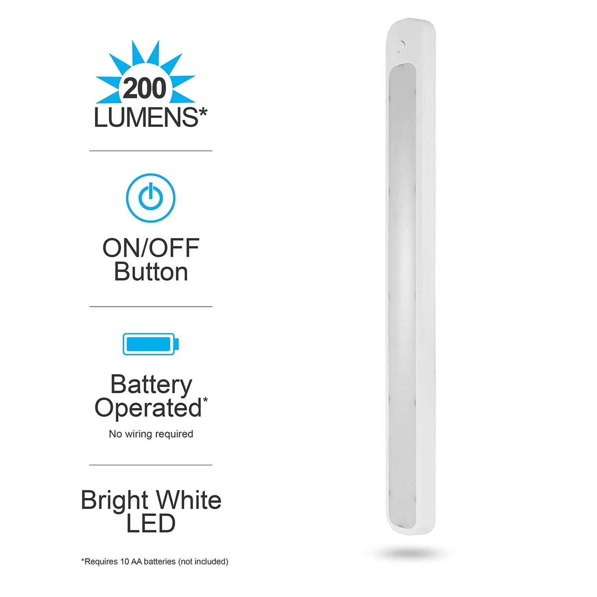 GE Under Cabinet Light 24 Inch Wireless Battery Operated 200 Lumens Tap