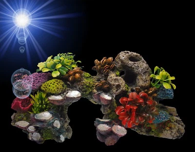 NOBBY TOP Aquarium Deko 🍀 KORALLEN RIFF 28 cm 🍀 Stein Terrarium Dekoration Zubehör .