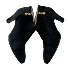 Chanel Boots 38.5 UK5 insole 25cm Chanel ankle Boots Black Suede