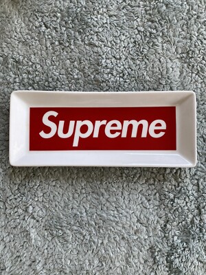 13SS Supreme Glass Ashtray Box Logo 灰皿 Supreme 2013 Box Logo Glass Ashtray Plate Great | Depop