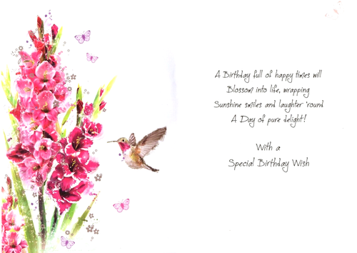 TARJETA DE CUMPLEAÑOS HIJA~EN~LEY ~ TARJETA DE CALIDAD ~ DISEÑO FLORAL Y PRECIOSO VERSO - Imagen 2 de 2
