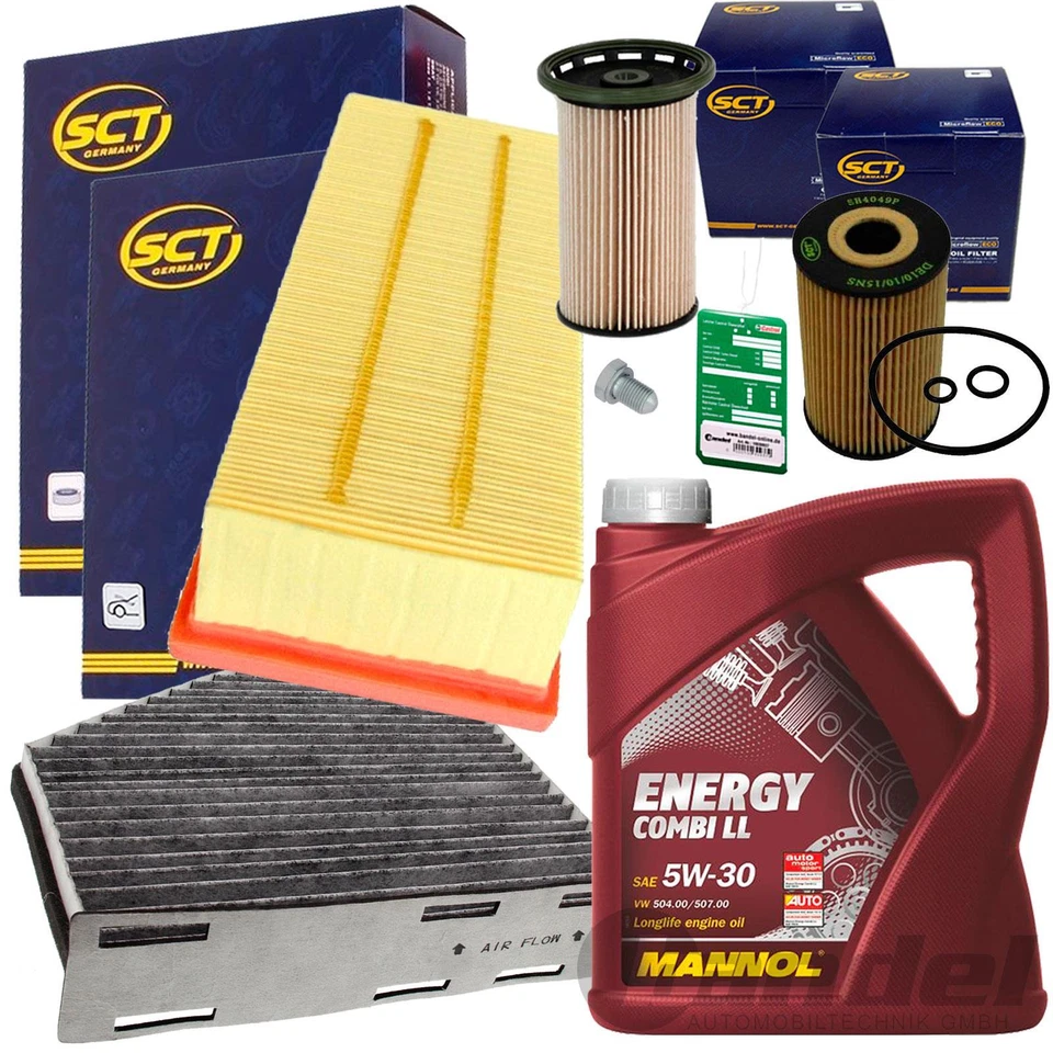 INSPEKTIONSPAKET+MANNOL 5W30 passend für 2.0 TDI VW PASSAT 3C TIGUAN 5N SHARAN