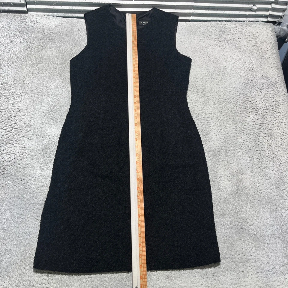 Vestido Laundry Shelli Segal Shift Talla 6 Negro Hasta la Rodilla Sin Mangas Clásico Foto 3 de 4