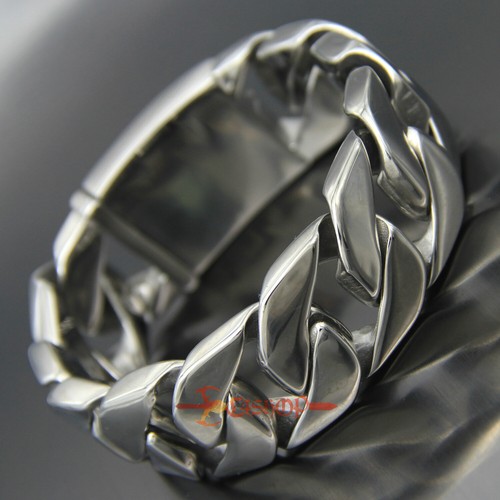 Men's Thick Heavy Chain Stainless Steel Cuban Link Necklace Bracelet 20/24/31mm - Picture 8 of 19