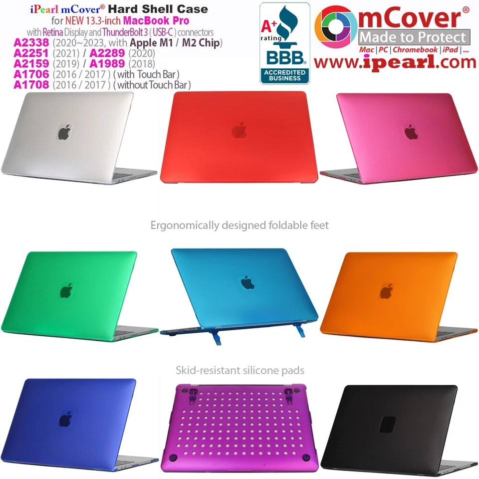 mCover® CASE for 13.3" A2338 M1 M2 A2289 A1706 MacBook Pro Touch Bar USB-C ports - Image 3 of 4