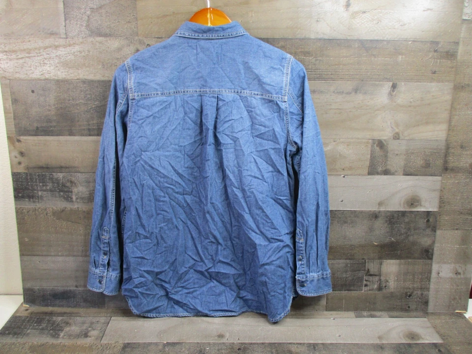 Camisa Madewell Mujer Mediana Azul Denim Clásica Ex Novio en Lavado Kylemore Foto 3 de 4
