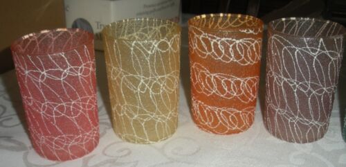 8 Vintage Colour Craft Rubber Spaghetti String JUICE Glasses Tumblers - Picture 2 of 3