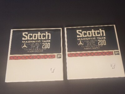 Lot of 2 FACTORY SEALED Scotch 3M 200 7'' Magnetic Tape Reel To Reel 1/4'' x 2400'