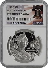 1999 DOLLEY MADISON Silver Dollar $1 NGC PF70💥FLAWLESS QUALITY💥