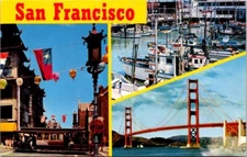 San Francisco CA Tri-view Of San Francisco’s Landmarks Postcard