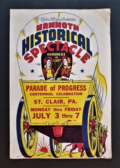 1961 vintage St CLAIR pa CENTENNIAL CELEBRATION SIGN john ...