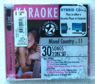 ASK-80 CD Mixed Country Vol 11 All Star Karaoke 30 songs 2 disc set