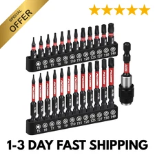 25-Piece Security Torx Bit Set – 1" & 2.5" Tamper-Proof Impact Screwdriver Bits
