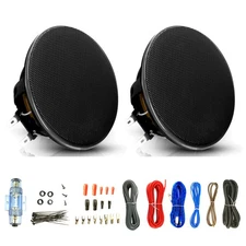 Pair (QTY 2) of Pyle PLMW36 3.5" SVC 20W 4Ohm Car Subwoofer, Wiring Install Kit