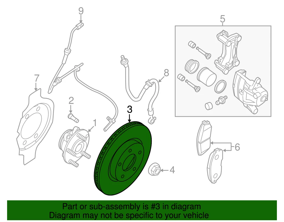 Genuine Nissan 2015-2018 Nissan Altima - Disc Brake Rotor Front 40206-3TA0B - Image 3 of 3