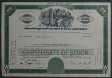 West Virginia Pulp and Paper Company 1966 100 Shares