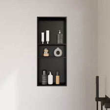 13 In. W X 31 In. H X 4 In. D Stainless Steel Shower Niche Triple Shelf in Matte