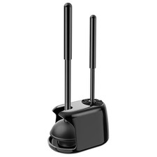 SetSail Heavy Duty Toilet Brush  Plunger Set - Black Bathroom Cleaning Duo