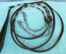 Victor Silver Ferruled Romal Romel Style Horse Bridle Reins w/Chains