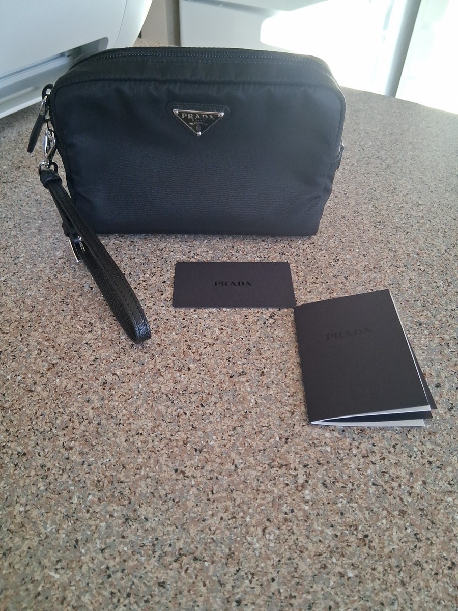PRADAハンドバッグ.ポーチ PRADA Black Nylon Wristlet Pouch | eBay