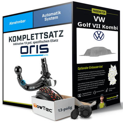 Für VW Golf VII Kombi BA5 Anhängerkupplung abnehmbar +eSatz 13pol 13- NEU