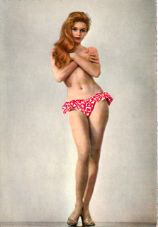 BRIGITTE BARDOT hollywood MOVIE star PIN UP/CHEESECAKE 1950s postcard/SCARCE