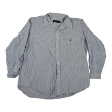 Ralph Lauren Shirt Mens 2XB Big Blue Check Button Down Long Sleeve Casual