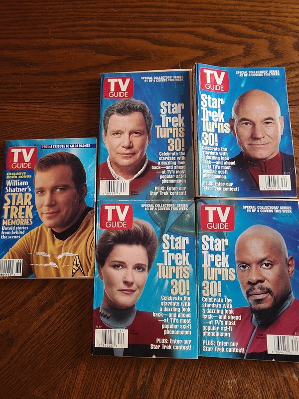 Lot Of 5 TV GUIDE FEATURING STAR TREK TURNS 30 PLUS WILLIAM SHATNER MEMORIES