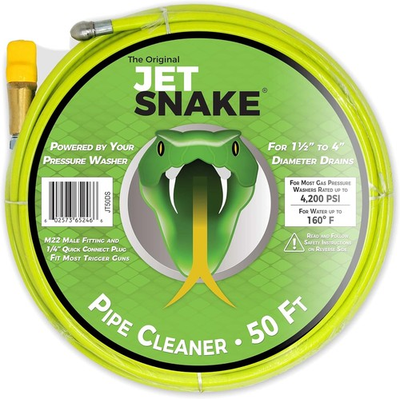 #ad 50 FT SEWER JETTER Flexible Steel Braid for Gas Pressure Washer $243.84