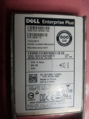 Dell V1R9K 800GB Compellent Enterprise Plus SAS 12gbps 2.5'' SSD HUSMM1680ASS200