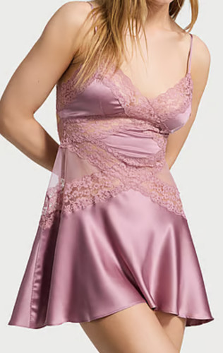 NWT VICTORIA'S SECRET SATIN LACE SLIP FLOUNCE DRESS DARE TO DREAM ANGELS - XXL