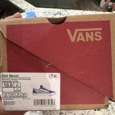 VANS Old Skool Primary Check True Blue/White Checkered Low Top Sneakers