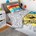 Spongebob Squarepants 4 Pcs Twin Bedding Set for Kids with Reversible Comforter
