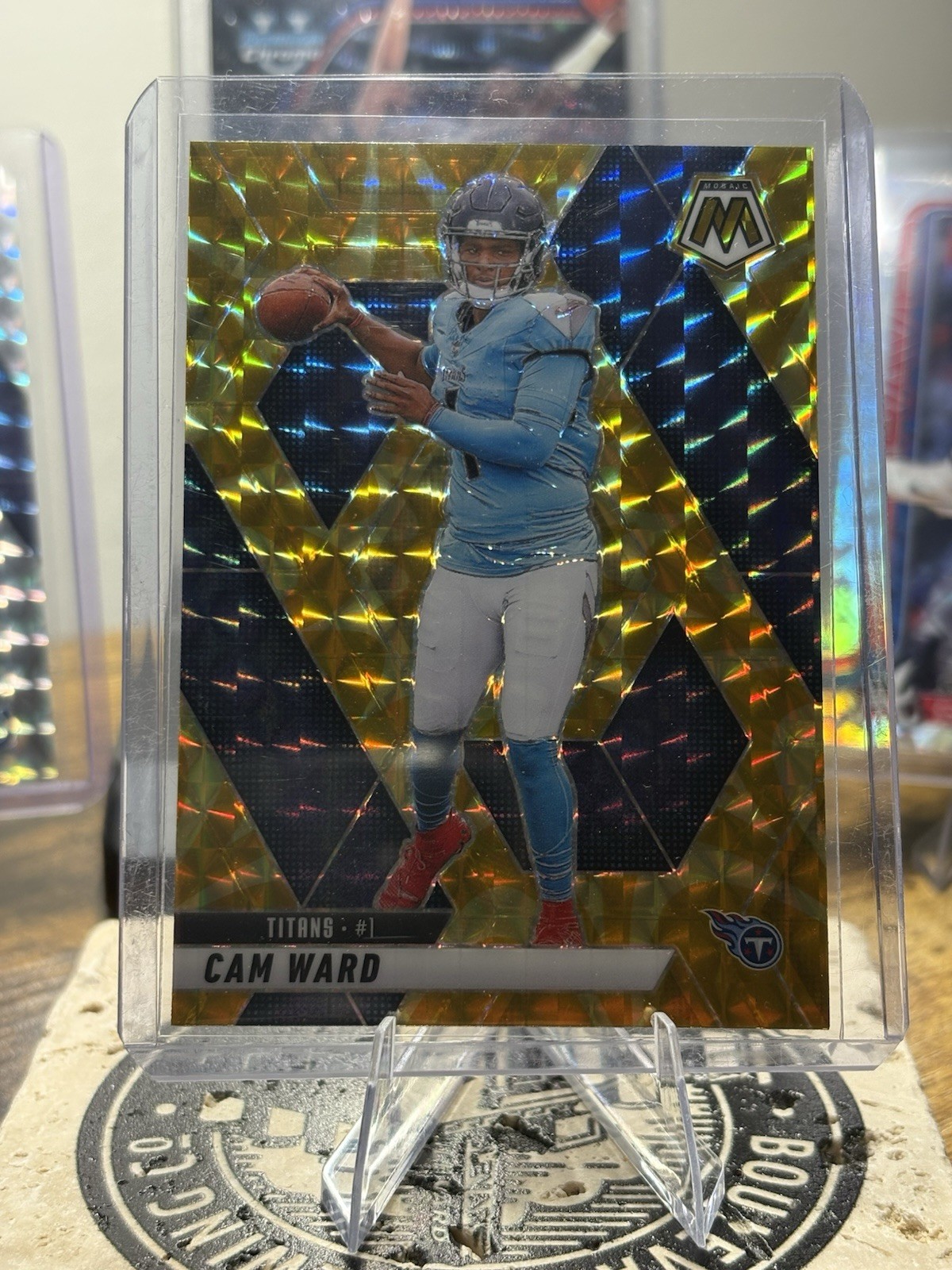 2025 Panini Mosaic Cam Ward Yellow Reactive Rookie SP #382 RC