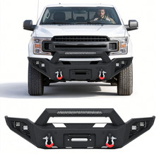 For 2018 2019 2020 Ford F-150 Front Bumper Wsensor Hole Winch Plate Led Lights For 2018 2019 2020 Ford F-150 Front Bumper Wsensor Hole Winch Plate Led Lights